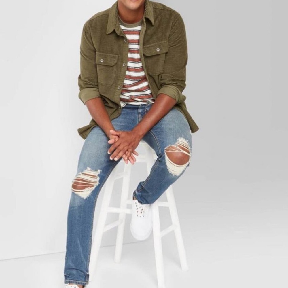 Men's Brand New Slim Taper Fit Distressed Jeans by "Original Use" | NWT